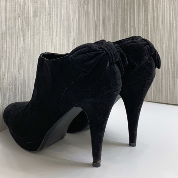 IMPO- Black Suede Ankle Bootie - Picture 1 of 7
